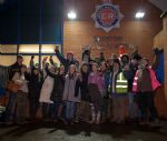 Saffron and Supporters Outside Swinton Police Station